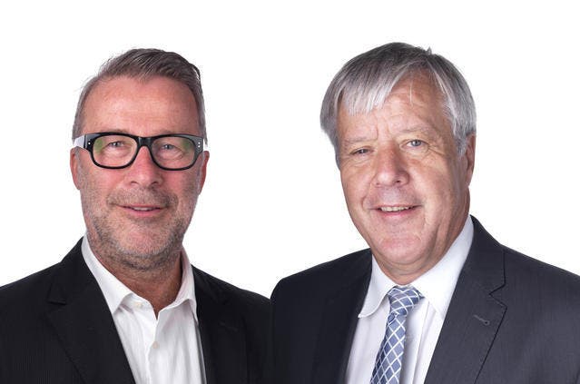 Die Ebiker Gemeinderäte Peter Schärli, links, und Herbert Lustenberger treten per Ende der Legislatur zurück. (Bild: PD)