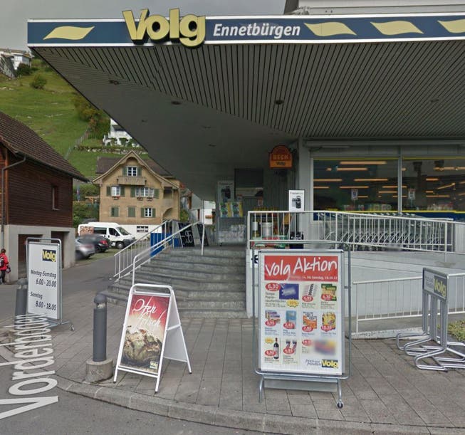 Wird die neue Poststelle beherbergen: Die Volg-Filiale in Ennetbürgen. (Bild: maps.google.com (Screenshot))