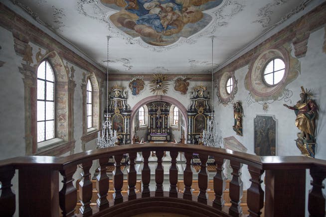 Die Kapelle Gormund in Neudorf muss saniert werden. Auf dem Bild zu sehen ist eine Innenansicht der Kapelle. (Bild: Pius Amrein/LZ, Neudorf, 9. März 2016)