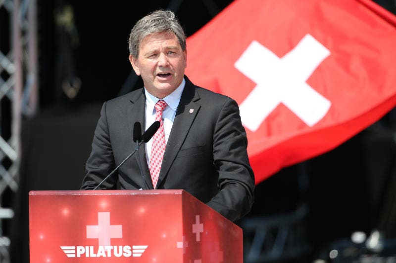 Regierungsrat Res Schmid unterstrich die Bedeutung von Pilatus für den Kanton Nidwalden. (Bild: Philipp Schmidli)