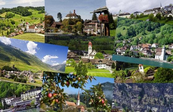 Zehn Dörfer aus der Zentralschweiz nehmen am Wettbewerb teil. Erkennen Sie sie? (Bild: zvg)