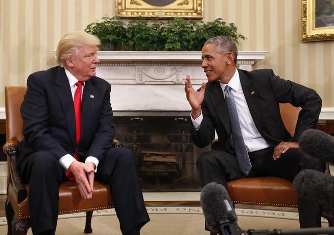 Voll des Loben füreinander: Donald Trump (links) und Barack Obama. (Bild: Pablo Martinez Monsivais / AP)