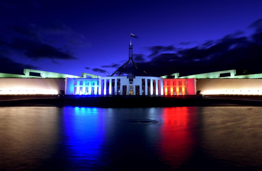 Das Australische Parlament in Camberra. (Bild: EPA/LUKAS COCH)