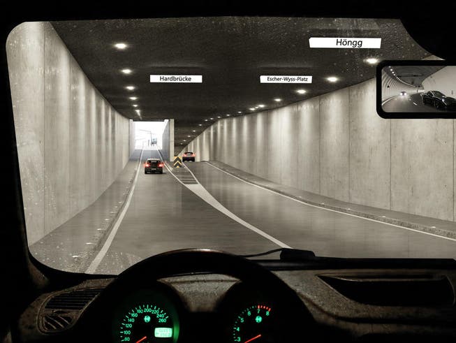 Visualisierung des zukünftigen Rosengartentunnels. (Bild: PD)