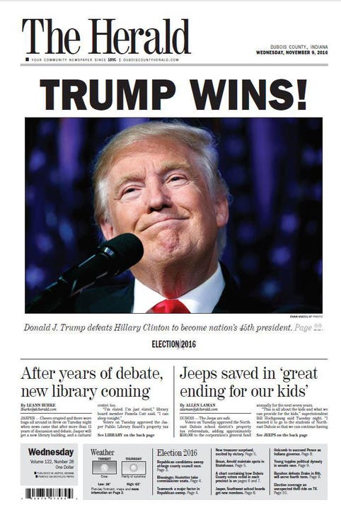 Die amerikanische Zeitung "The Herald". (Bild: Printscreen)
