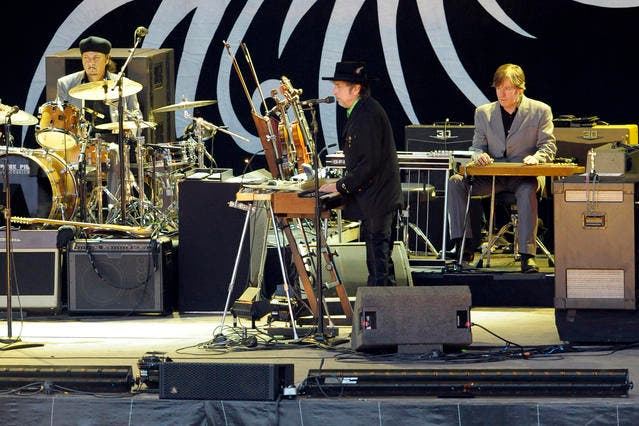 Bob Dylan bei seinem Auftritt auf dem Zirkusplatz bei der Stadthalle am Summer Sound Festival in Sursee. (Bild: Pius Amrein/Neue LZ)