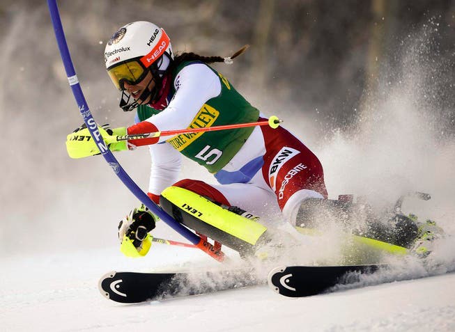 Wendy Holdener im Slalom von Aspen. (Bild: KEYSTONE/FR37383 AP/NATHAN BILOW)