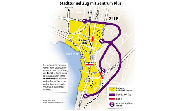 Das Projekt Stadttunnel Zug. (Bild: Baudirektion Kanton Zug / Janina Noser Neue ZZ)