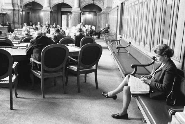 CVP-Nationalrätin Elisabeth Blunschy verfolgte während ihrer Amtszeit - hier eine undatierte Aufnahme aus dem Ständeratssaal - so einige politische Debatten im Bundeshaus. (Bild: Keystone)