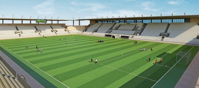 Das Bauvorhaben bleibt eine Vision: Die Stadionpläne des FC Wil sorgten für einen Disput zwischen Stadt und Fussballclub. (Bild: Visualisierung: PD)