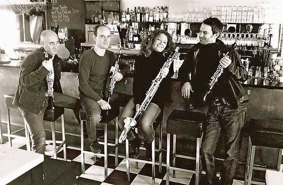 Das «up Art clarinet quartet», von links: Levent Ivov, Emil Scheibenreif, Sandra Schmid, Markus Beer. (Bild: pd)