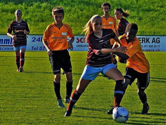 Staads Laura Geering beim Freundschaftsspiel gegen das Team Rheintal-Bodensee U14. (Bilder: Remo Zollinger)