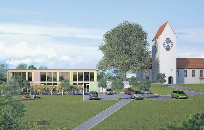 Ein Jahr später als geplant soll im April der Bau des neuen Kirchgemeindehauses Vogelherd beginnen. (Bild: Visualisierung: pd)