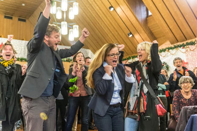 Sozialdemokratin Maria Pappa gewinnt und wird in den St.Galler Stadtrat gewählt. (Bild: Hanspeter Schiess)