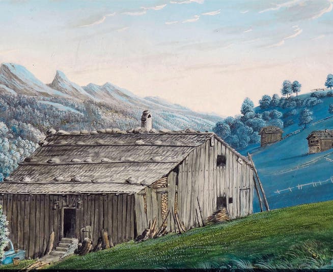 Die Darstellung einer ärmlichen Hütte. Sie ist das Geburtshaus Ulrich Ammanns in der Nesselhalden bei Alt St. Johann. (Bilder: PD)
