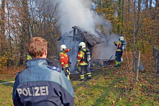 Das Bienenhaus wurde durch den Brand weitgehend zerstört. (Bild: Kapo TG)