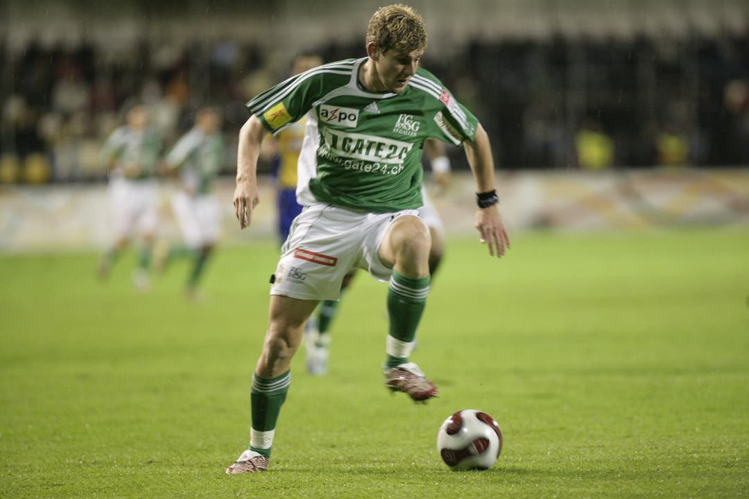 David Marazzi wechselte nach dem Abstieg im Sommer 2008 zum FC Aarau. Der linke Mittelfeldspieler verbrachte zuvor 5 Saisons in der Ostschweiz. Kostenpunkt: 220'000 Franken. (Bild: Michel Canonica)