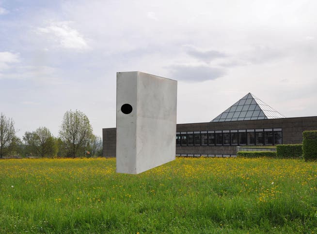 6×5×1,5 Meter, 22 Tonnen Holz, Stahl und Beton: das Riesenbuch bei der Uni-Bibliothek in einer Planskizze. (Bild: Visualisierung: Josef Geier)
