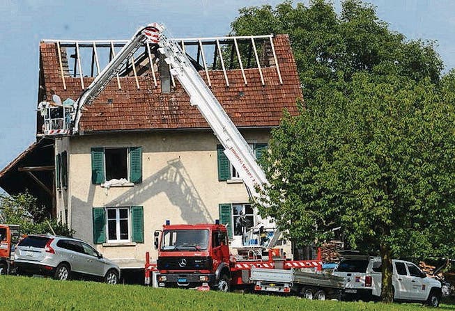 Das beschädigte Haus in Steinebrunn. (Bild: Rita Kohn)