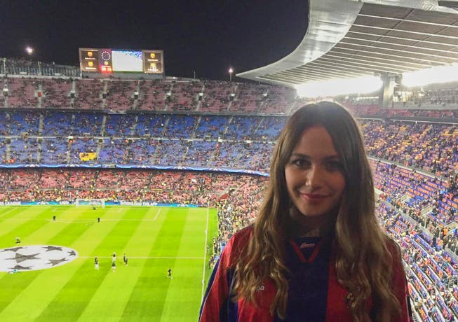 Miranda Diggelmann im Camp Nou. (Bild: pd)