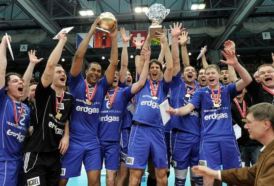Volley Amriswil hat den Schweizer Cup zum dritten Mal gewonnen. (Bild: Keystone)