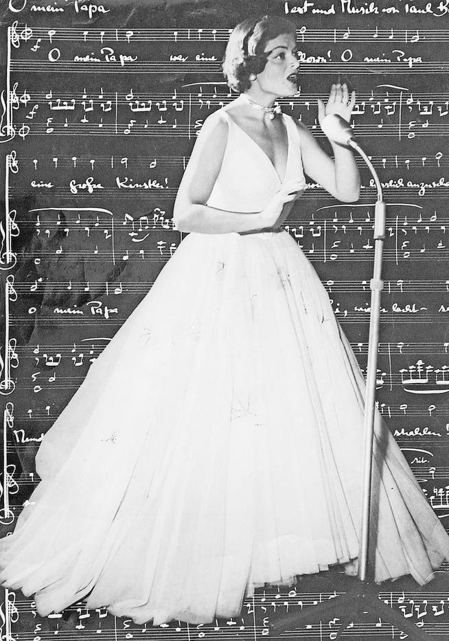 Lugano, 1956: Lys Assia bei ihrem Auftritt am Eurovision Contest. (Bild: Jacques Munch/AFP)