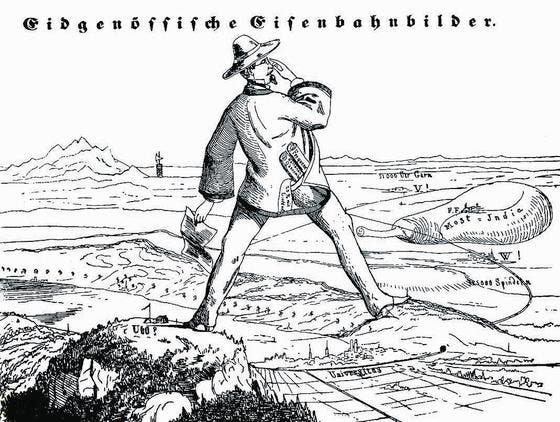 Thurgauer Landkarte in Form einer Birne, Karikatur aus dem «Postheiri». (Bild: pd)
