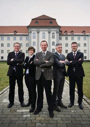 Das neue Team der Dienststelle Kommunikation: (von links) Hans Peter Eugster, Anja Zollinger, Kommandant Bruno Zanga, Gian Andrea Rezzoli und Hanspeter Krüsi. (Bild: Urs Bucher)
