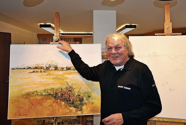 Seit 40 Jahren malt Lothar Eugster Landschaftsgemälde. (Bild: MIC)