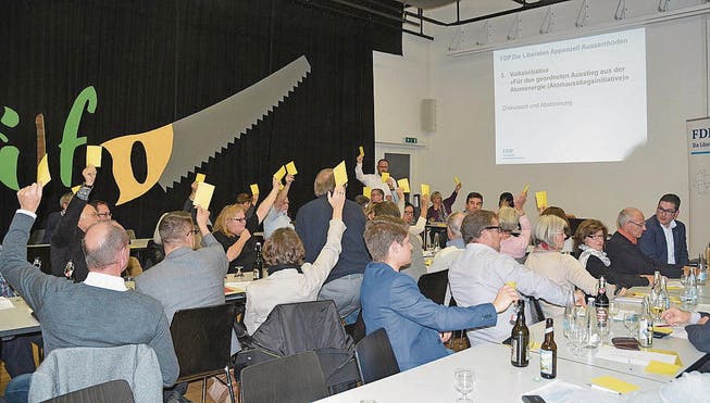 Die FDP-Delegierten fassten die Nein-Parole zur Atomausstiegs-Initiative. (Bild: Andy Lehmann)