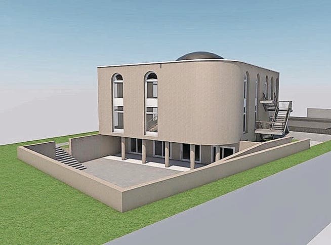 Eine Visualisierung der geplanten Moschee der Islamischen Gemeinschaft Frauenfeld an der Gewerbestrasse. (Bild: PD)