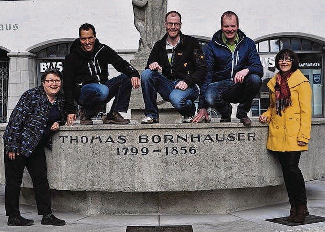 Die «Zugpferde» der Weinfelder EDU: Marlise Bornhauser, Hans Eisenhut, Lukas Dick, Lukas Madörin, Michela Ricchiuto. (Bild: pd)