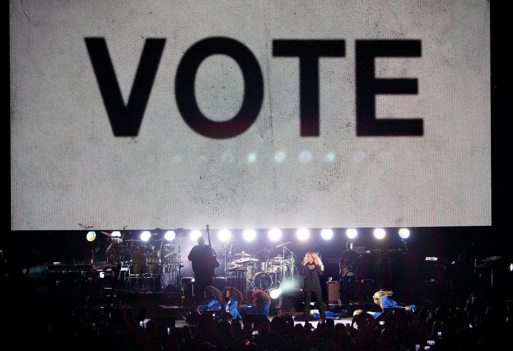 Beyoncé trat an einer Wahlveranstaltung von Hillary Clinton auf. (Bild: Keystone)