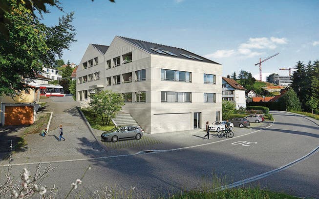 Visualisierung des geplanten Ärztehauses in der Gemeinde Speicher. (Bild: pd)