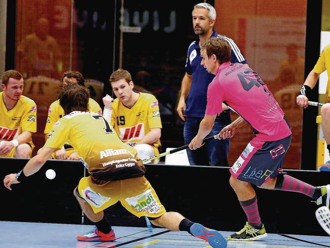 Auf den Finnen Olli Oilinki (pink) darf Floorball Thurgau auch in dieser Saison wieder zählen. (Archivbild: Mario Gaccioli)