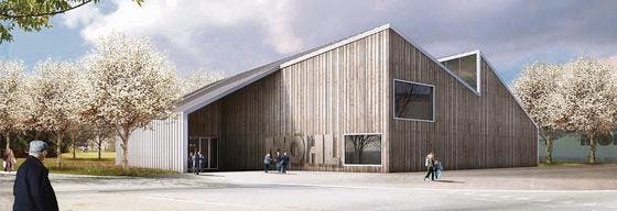 Das geplante Museum erinnert mit der markanten Holzfassade an den traditionellen Scheunenbau. (Bild: pd)
