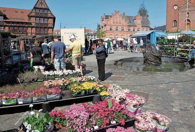 Samstagsmarkt in Svendborg, der zweitgrössten Stadt auf der Märcheninsel Fünen. (Bilder: Lutz Redecker)