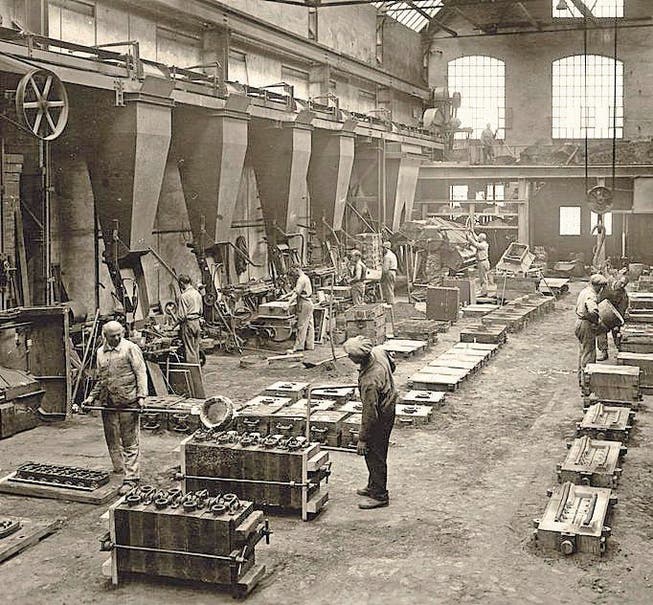 Die Giesserei der Unternehmens Saurer in den 1930er-Jahren. (Bild: pd)