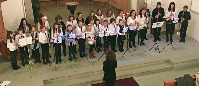 Die Klarinettenschülerinnen und -schüler der Musikschulen Werdenberg und Oberrheintal gaben ein Konzert. (Bild: PD)