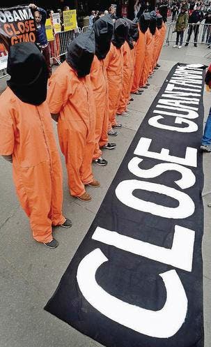 «Schliesst Guantánamo»: Demonstration in New York. (Bild: epa/Justin Lane)