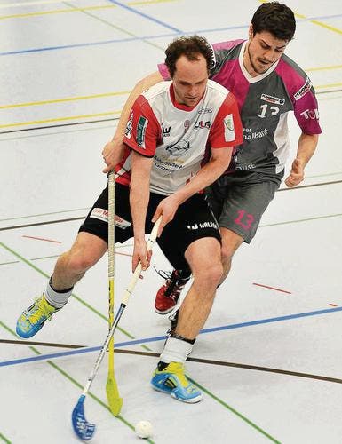 Die Thurgauer Floorballer (pink) konnten sich im entscheidenden Spiel nicht durchsetzen. (Bild: Reto Martin)