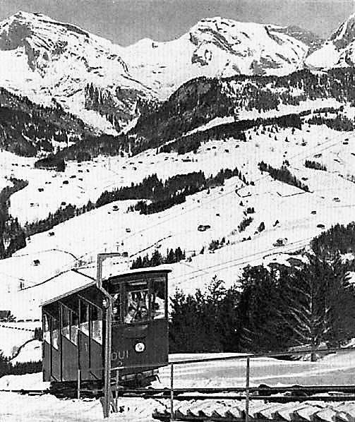 Die DUI &ndash; Drahtseilbahn Unterwasser Iltios &ndash; in den Anfangszeiten. (Bild: Archiv Jörg Walker)