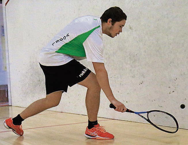 Simon Vogel blieb bei seinem NLA-Début für seinen Verein Squashclub Grabs ohne Satzgewinn. (Bild: Robert Kucera)