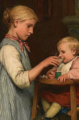 Das kleine Mütterchen, um 1888. (Bild: Albert Anker)