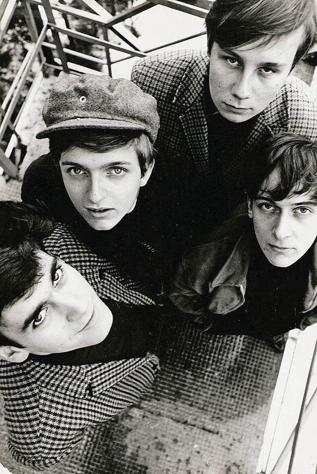 Vor 1968 auf dem Stählibuck: Jürg Gross, Jimmy Güttinger, Roli Widmer und Guido Brunschweiler. (Bild: PD/Barnabas Bosshard)
