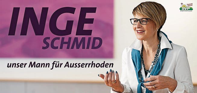 Das Wahlplakat der SVP-Regierungsratskandidatin Inge Schmid polarisiert. (Bild: PD)