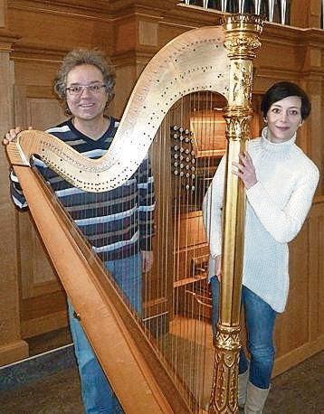 Jürg Schmid (Orgel) und Carina Walter (Harfe) bestreiten das Emporenkonzert. (Bild: pd)