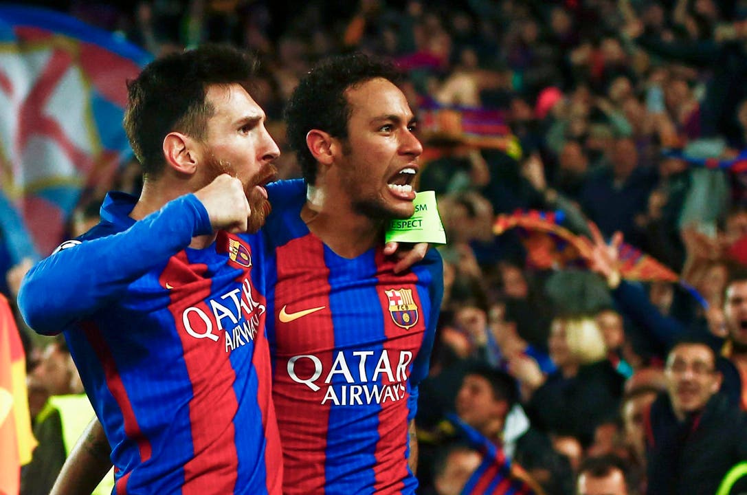Jubel bei Lionel Messi (links) und Neymar (Bild: Quique Garcia / EPA)