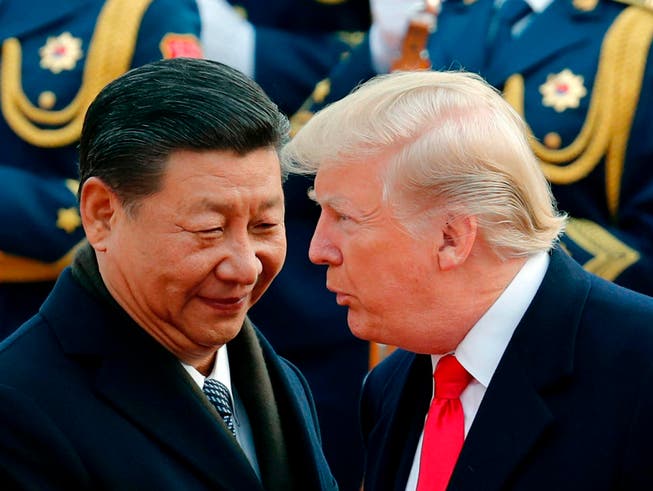Chinas Staatsschef Xi Jinping beim Treffen mit US-Präsident Donald Trump in Peking im November 2017. (Bild: KEYSTONE/AP/ANDY WONG)