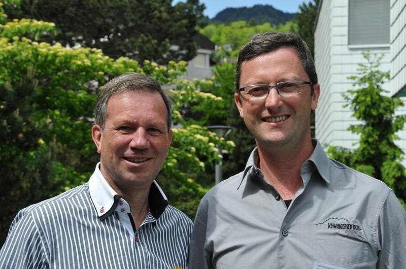 Der Hergiswiler Gemeindepräsident Remo Zberg (links) und OK-Präsident Peter Keller (Bild: Robert Hess / Neue OZ)